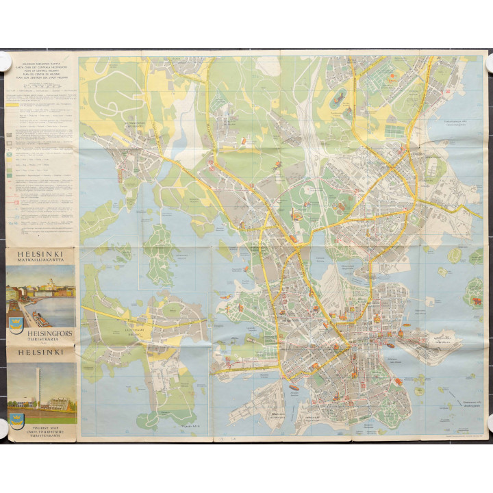 Helsinki. Matkailijakartta. 1955