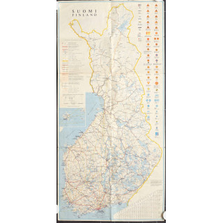 Maanteiden yleiskartta. 1:1 500 000. Suomi. 1961
